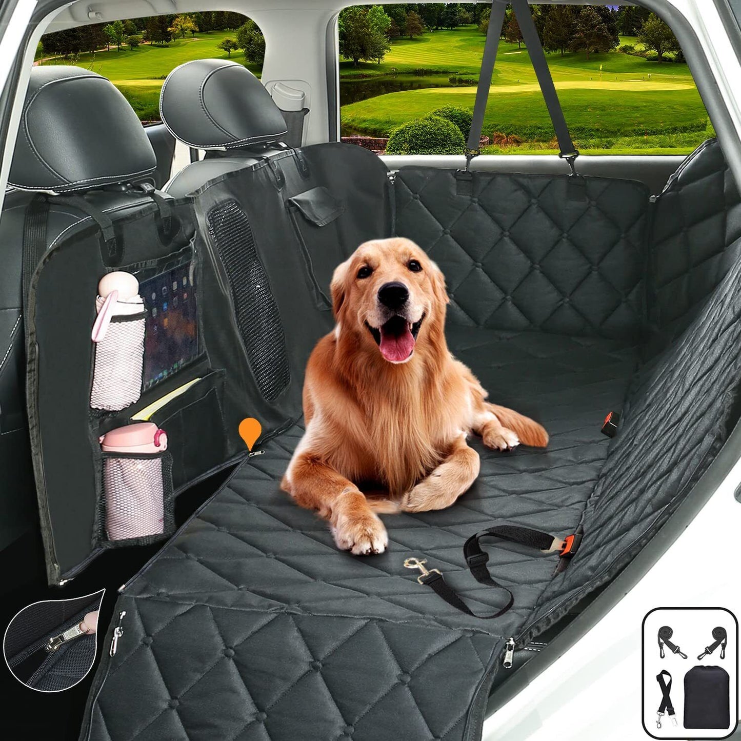 Waterproof Car Hammock for Dogs - Back Seat Dog Cover