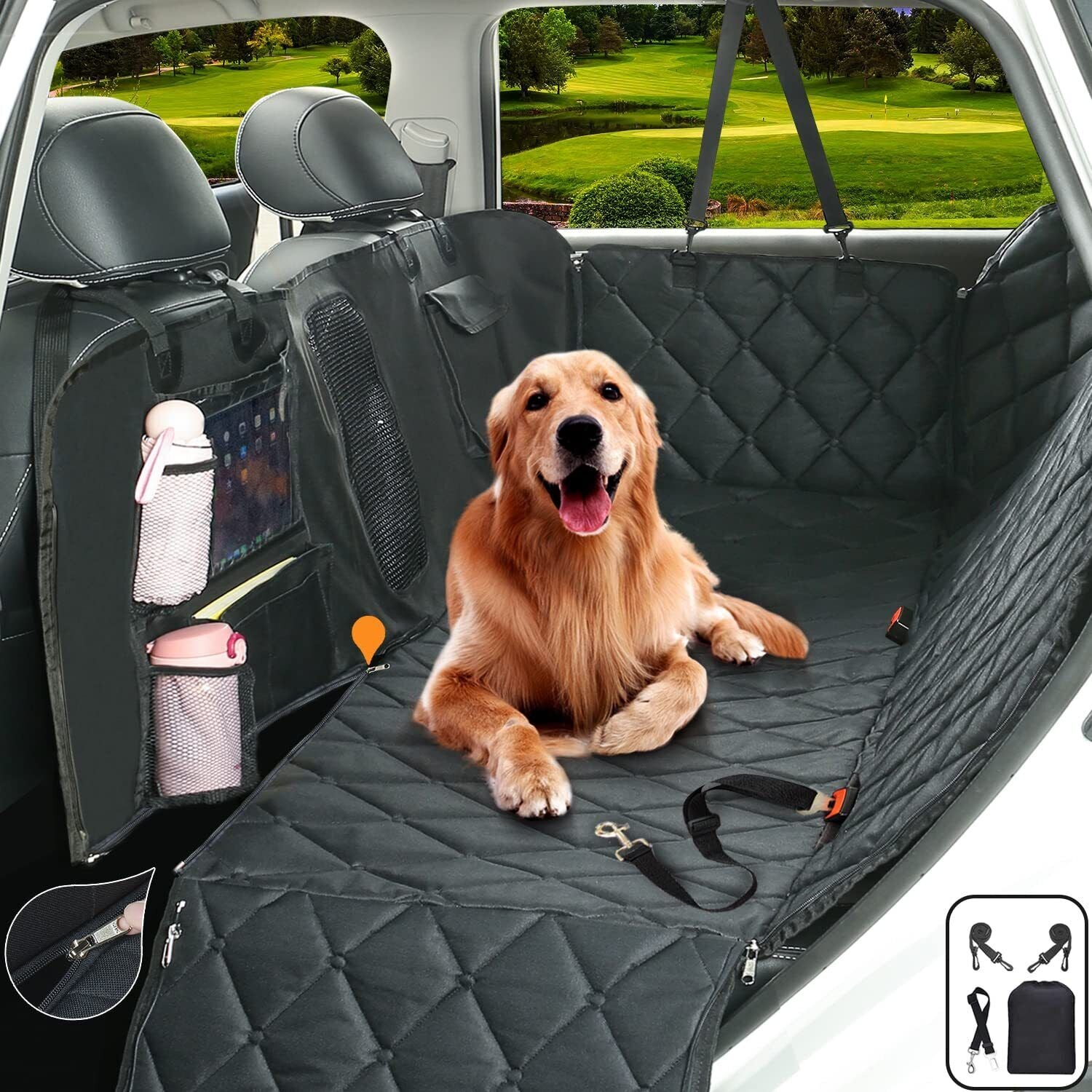 Waterproof Car Hammock for Dogs - Back Seat Dog Cover